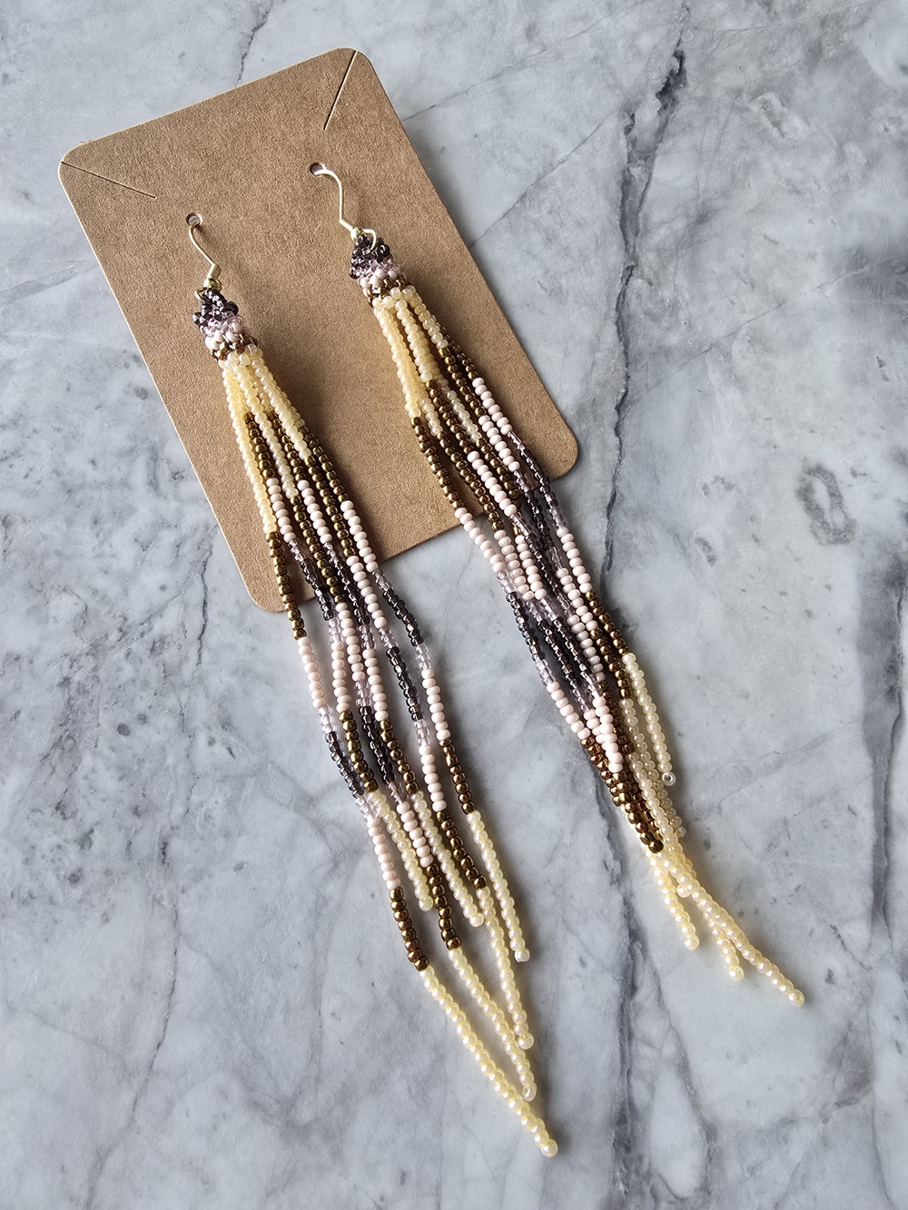 Handcrafted On Vancouver Island - Beaded Tassel Earrings